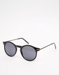 Круглые солнцезащитные очки с металлическими дужками ASOS - Черный