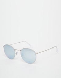 Зеркальные солнцезащитные очки в круглой оправе Ray-Ban