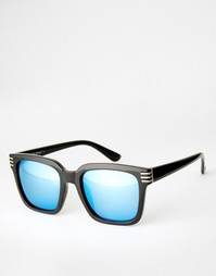 Квадратные солнцезащитные очки с синими зеркальными линзами AJ Morgan