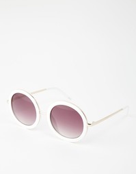Круглые солнцезащитные очки в стиле ретро Monki - Белый