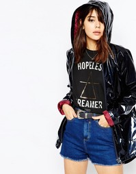 Блестящий макинтош-дождевик ASOS - Темно-синий