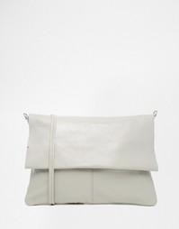 Мягкая кожаная сумка без подкладки с ремешком через плечо ASOS - Серый
