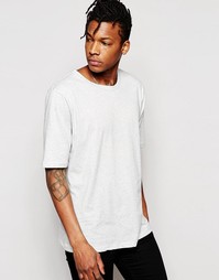 Свободная серая футболка из меланжа в полоску Cheap Monday Rocky
