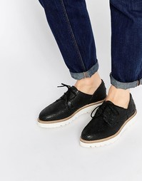 Кожаные туфли на плоской подошве ASOS MATCHED UP - Черный