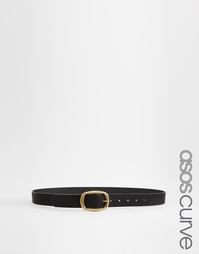 Ремень для джинсов с прямоугольной пряжкой ASOS CURVE - Черный
