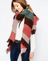 Oversize-шарф с разноцветными полосками ASOS - Мульти
