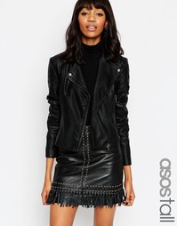 Байкерская куртка с окантовкой ASOS TALL Ultimate - Черный
