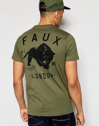 Футболка с принтом Friend or Faux - Зеленый