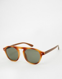 Круглые солнцезащитные очки в бежевой оправе AJ Morgan - Черепаховый