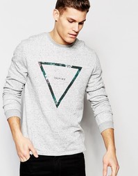 Свитшот с круглым вырезом и принтом ASOS - Серый