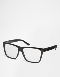 Квадратные очки в черной оправе с прозрачными линзами Gucci - Черный