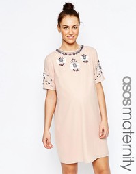 Цельнокройное платье для беременных ASOS Maternity - Розовый