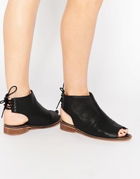 Кожаные ботильоны на шнуровке ASOS ANNABELLE - Черный