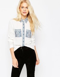 Блузка с вышивкой ASOS - Кремовый