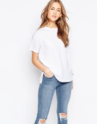 Oversize-футболка из имитирующей лен ткани ASOS - Белый