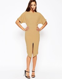 Платье с разрезом спереди ASOS - Кэмел