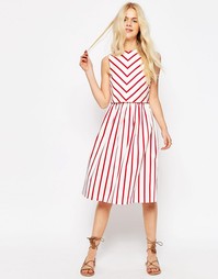 Двухслойное платье в полоску ASOS - Мульти