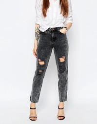 Черные мраморные джинсы в винтажном стиле ASOS ORIGINAL