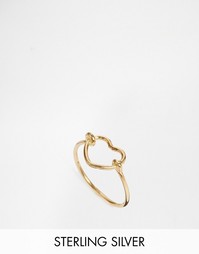 Кольцо с сердечком из позолоченного серебра ASOS - Золотой