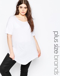 Асимметричная футболка Boohoo Plus - Белый