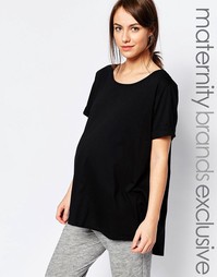 Домашняя футболка с асимметричным краем Bluebelle Maternity - Черный
