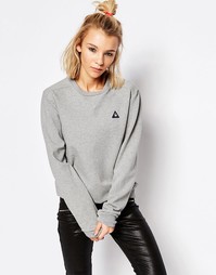 Серый oversize-свитшот с логотипом Le Coq Sportif