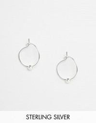 Серебряные серьги‑кольца 9 мм с бусинами ASOS - Серебряный