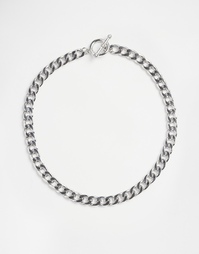 Ожерелье-чокер из цепочки с крупными звеньями ASOS - Серебряный