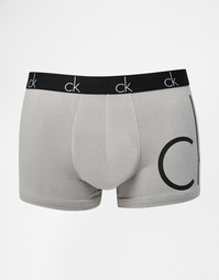 Хлопковые боксеры-брифы Calvin Klein - Серый