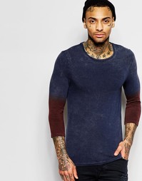 Футболка с рукавами 3/4 и эффектом деграде ASOS