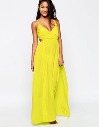 Пляжное платье макси с запахом ASOS - Лайм