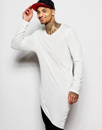 Супердлинный лонгслив из бамбукового трикотажа ASOS - Белый