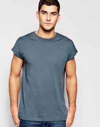 Серо-синяя майка в стиле oversize без рукавов ASOS