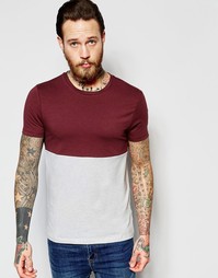 Облегающая футболка с контрастной вставкой ASOS
