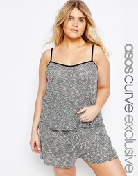 Топ из фактурной ткани ASOS CURVE - Серый