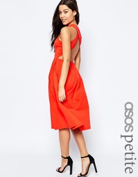 Платье миди с перекрестными бретельками на спинке ASOS PETITE - Черный