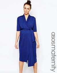 Платье для беременных с запахом ASOS Maternity - Темно-синий