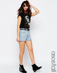 Джинсовые шорты с разрезами по бокам ASOS TALL - Выбеленный