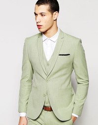 Зеленый супероблегающий пиджак ASOS - Светло-зеленый