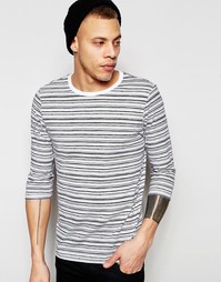 Полосатый топ с рукавами 3/4 ASOS - Белый