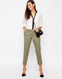 Льняные суженные книзу брюки ASOS - Шалфей