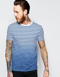 Синяя футболка в полоску с эффектом деграде ASOS - Синий