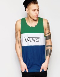 Зеленая майка с логотипом в стиле колор блок Vans V57OJ5F - Зеленый