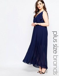 Двухслойное платье макси Boohoo Plus - Темно-синий