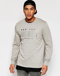 Свитшот с принтом New York оттенка металлик ASOS - Спутник