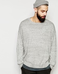 Cерый меланжевый джемпер-oversize из хлопка ASOS - Light grey slub