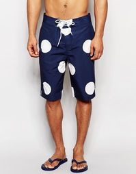 Шорты для плавания в горошек ASOS Boardie - Темно-синий
