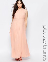 Платье макси с завязкой у горловины Lovedrobe Plus - Нежно-розовый