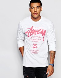 Лонгслив с принтом Stussy World Tour