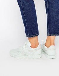 Классические кожаные кроссовки мятного цвета Reebok